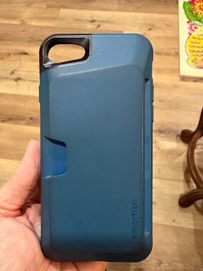 Smartish Blue Dual-Layer Phone Case with Card Slot for iPhone 13